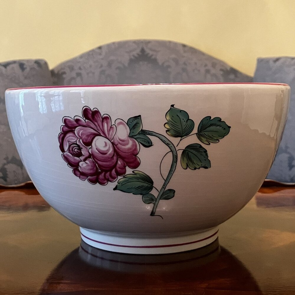 🌺Vintage Tiffany Strasbourg Flowers Large Porcelain Bowl - Picture 5 of 8